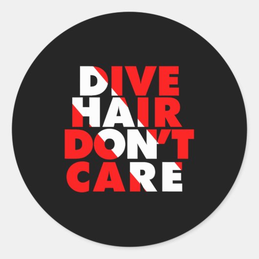 Dive Hair Don't Care Ronde Sticker (Voorkant)