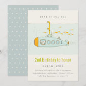 Dive in onderzeeër elke zondag uitnodigen bedankkaart (Voorkant / Achterkant)