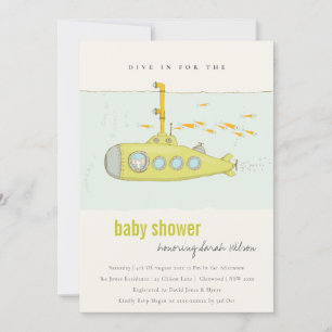 Dive in onderzeese onderzeeër Baby shower Invite Bedankkaart