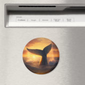 Dive in Sunset: Duving Whale Magnet Magneet (Insitu (Vaatwasser))