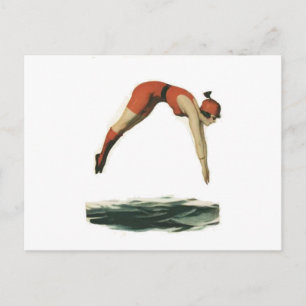 Dive in water briefkaart