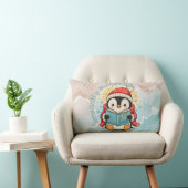 Dive Into A Good Story Cute Reading Penguin Pillow Kussen (Stoel)
