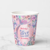Dive into Five Flower Glitter Mermaid Tail  Papieren Bekers (Voorkant)