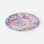 Dive into Five Flower Glitter Mermaid Tail Papieren Bordje (Gekanteld)