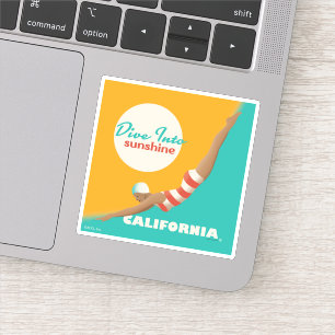 Dive Into Sunshine   California Sticker