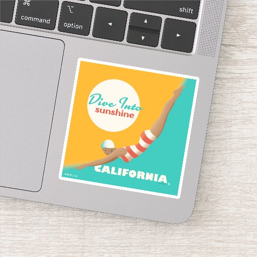 Dive Into Sunshine | California Sticker (Detail)