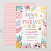 Dive Into Twelve Tropical Beach 12th Birthday  Kaart (Voorkant / Achterkant)
