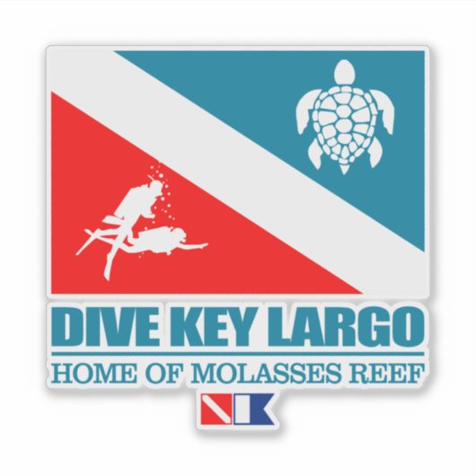Dive Key Largo (sq) Sticker (Voorkant)