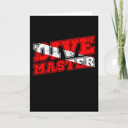 Dive Master Dive Instructor Diver Down Flag Scuba Kaart (Voorkant)