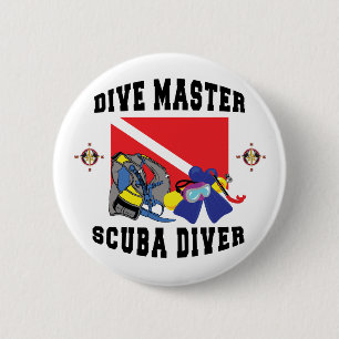 Dive Master SCUBA Diver Ronde Button 5,7 Cm
