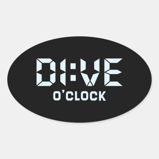 Dive O'Clock Ovale Sticker (Voorkant)