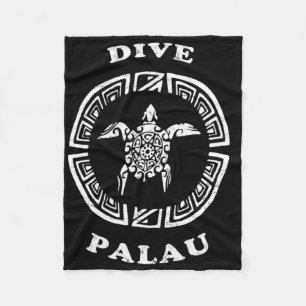 Dive Palau Vintage Retro Tril Schildpad Vakantie Fleece Deken