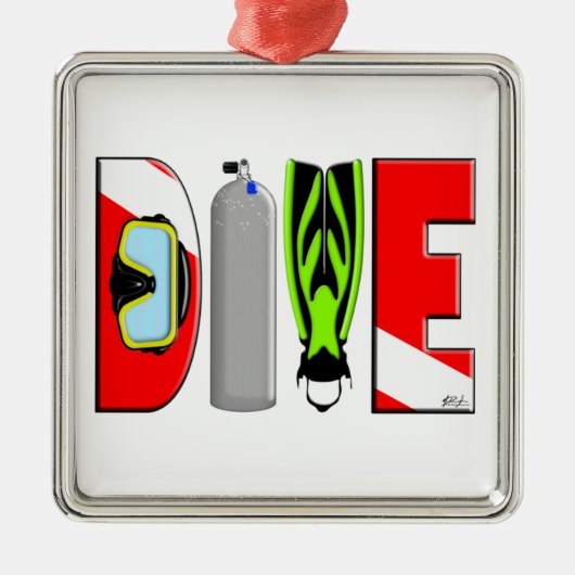 DIVE Premium Square Ornament (Voorkant)