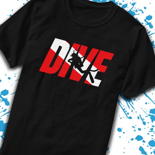 Dive - Scuba Diver Gift - Diver Down Flag - Diving T-shirt