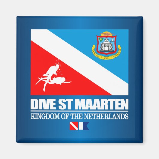Dive Sint-Maarten (sq) Magneet (Voorkant)