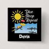 Dive Sleep Herhalingsontwerp - Vierkante Button (Voorkant)