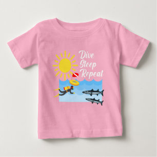 Dive Sleep Repeat Design - Baby Fine Jersey T-Shir