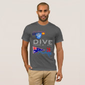 Dive Team A Diving AUS Australia Flag Number 36 T-shirt (Voorkant volledig)