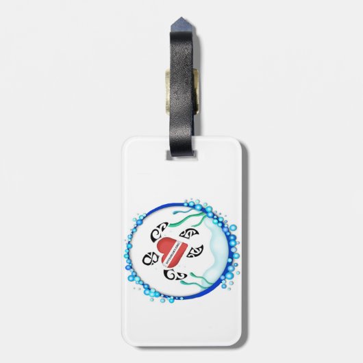 Divehart Turtle Bagagelabel (Achterkant verticaal)