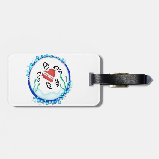 Divehart Turtle Bagagelabel (Achterkant horizontaal)