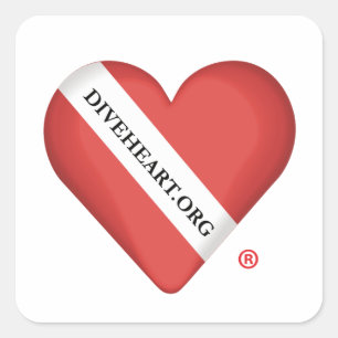 Diveheart Square Sticker