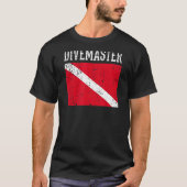 Divemaster Scuba Diving Instructor Dive Flag Style T-shirt (Voorkant)