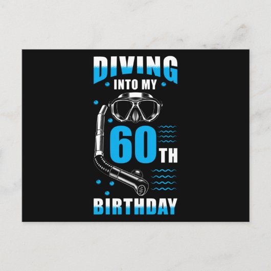 Diver 60e verjaardagscadeau briefkaart (Voorkant)
