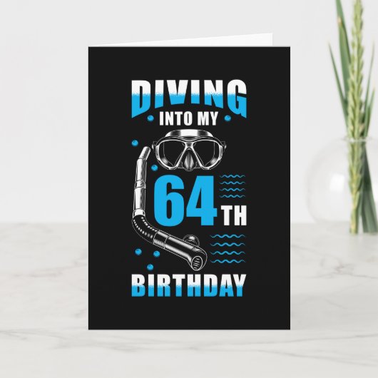 Diver 64th Birthday Gift Kaart (Voorkant)