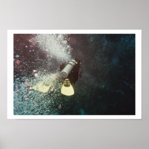 Diver aflopend poster
