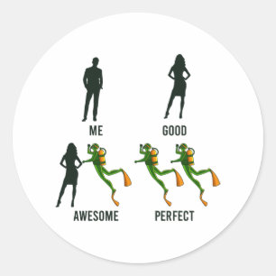 Diver Apparel Dive Instructor duiker duiken Ronde Sticker