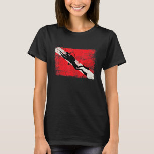 Diver Down Dive Flag Scuba Diving American Flag 1 T-shirt