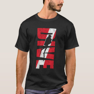 Diver Down Duik Vlag T-shirt Schaduw Zwemmen Scuba
