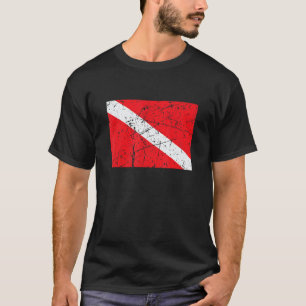 Diver Down Vlag Vintage Scuba Duiken Onderwater Du T-shirt