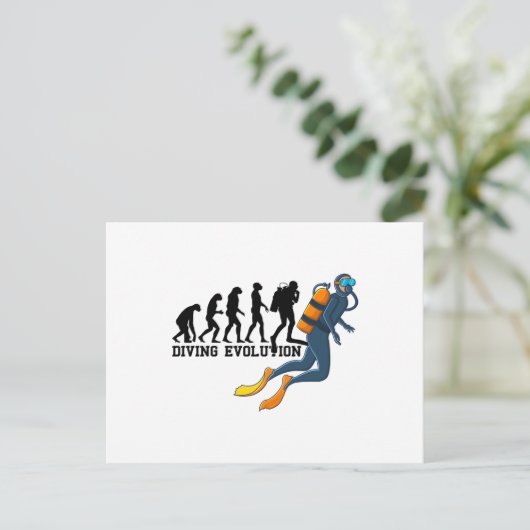 Diver-duik duik-eloscuba briefkaart (Staand voorkant)