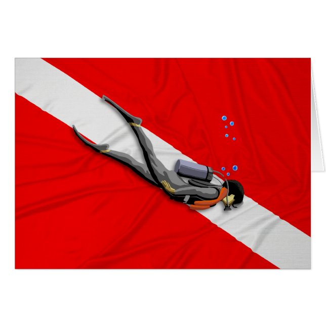 Diver Et Drapeau De Plongée (Devant horizontal)