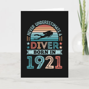 Diver, geboren in 1921 100th Birthday Diving Gift Kaart