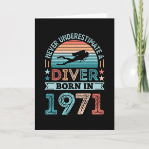 Diver, geboren in 1971 50th Birthday Diving Gift D Kaart