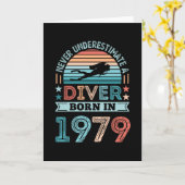 Diver, geboren in 1979 50th Birthday Diving Gift D Kaart (Gele Bloem)