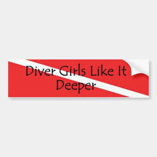 Diver Girls like it Deeper no-img Bumpersticker