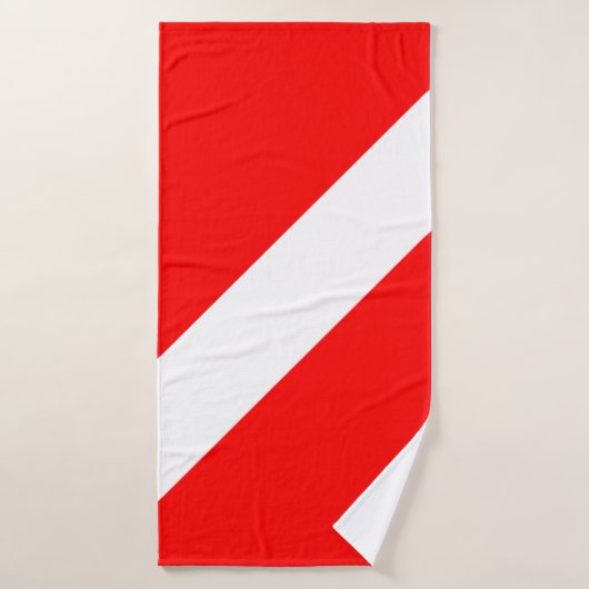 Diver naar beneden duikende vlag badhanddoek (Badhanddoek)