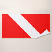 Diver naar beneden duikende vlag badhanddoek (Badhanddoek)