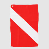 Diver naar beneden duikende vlag golfhanddoek (Voorkant)
