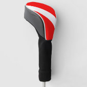 Diver naar beneden duikende vlag golfheadcover (Schuin)