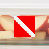 Diver naar beneden duikende vlag labels (Aangebracht)