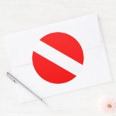 Diver naar beneden duikende vlag ronde sticker (Envelop)