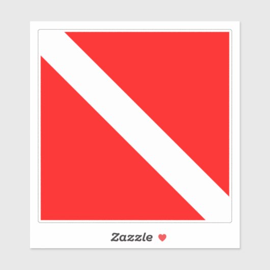 Diver naar beneden duikende vlag sticker (Vel)