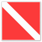 Diver naar beneden duikende vlag sticker (Voorkant)