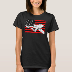 Diver omlaag scuba duiken onder water am t-shirt