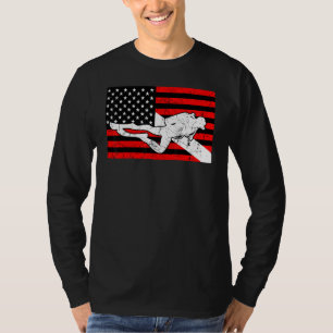 Diver omlaag scuba duiken onder water am t-shirt