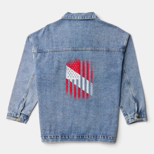 Diver omlaag Vlag Amerikaanse vlag Scuba Diver Denim Jacket (Achterkant)